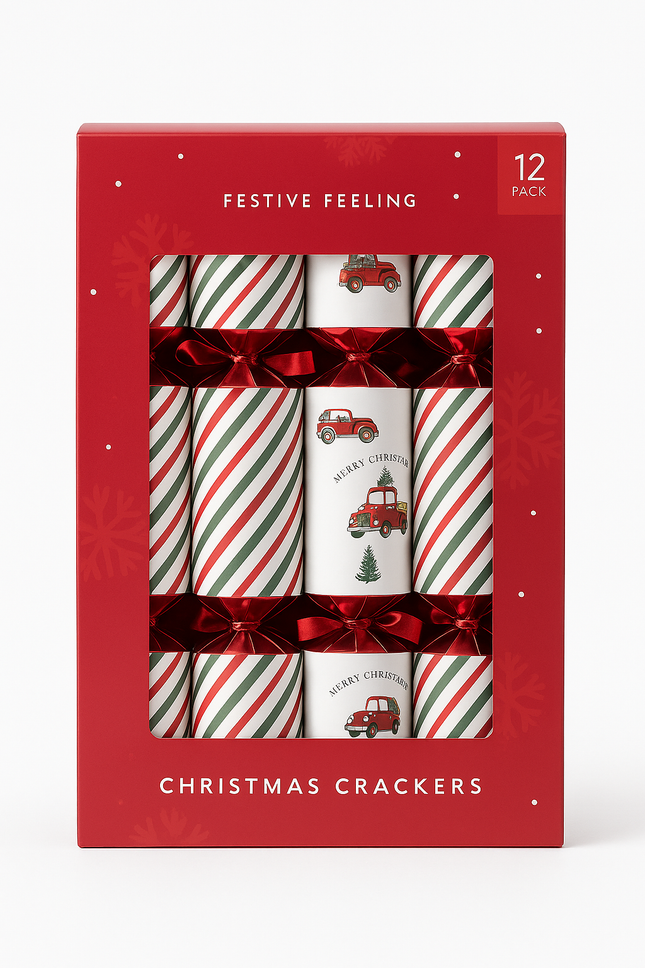 Festive Feeling Christmas Crackers – 12 Pack