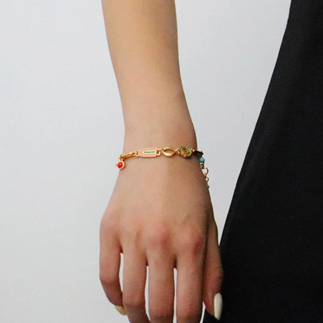 Modern Jewelry Elegant Temperament Multiple Colorful Enamle Chain Bracelets For Women Female Gifts Sweet Accessories Hot Sale