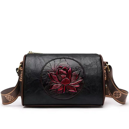 Embroidery Tote Bag High Quality Leather Ladies Handbags