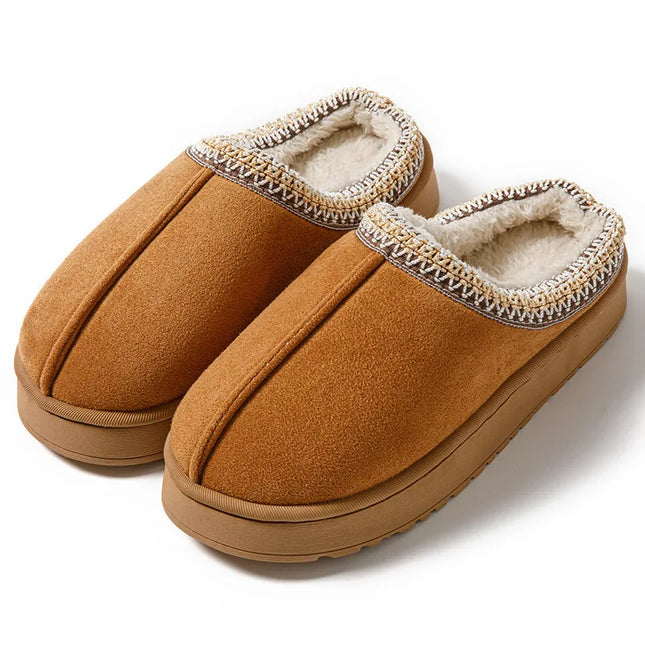 Winter Bohemian Style Indoor Fluffy Slippers with Anti-Slip and Warm Design for Comfortable Feet