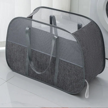 Mesh Pop-up Laundry Basket, Laundry Basket, Foldable Dirty Clothes Storage Basket, Large Capacity Storage Basket