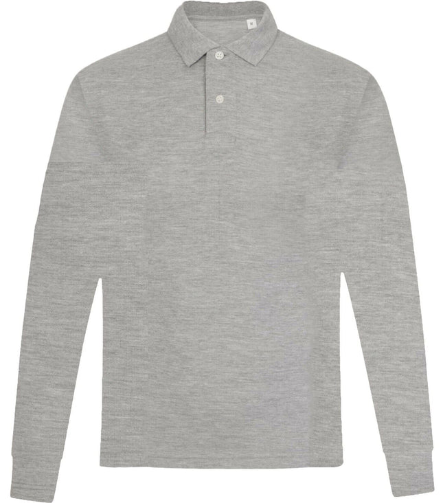 Mens Long Sleeve Polo Shirt Casual Top 2 Button Collared Pique Lightweight